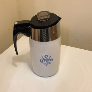 Corning Ware Electric Percolator with blue flowers